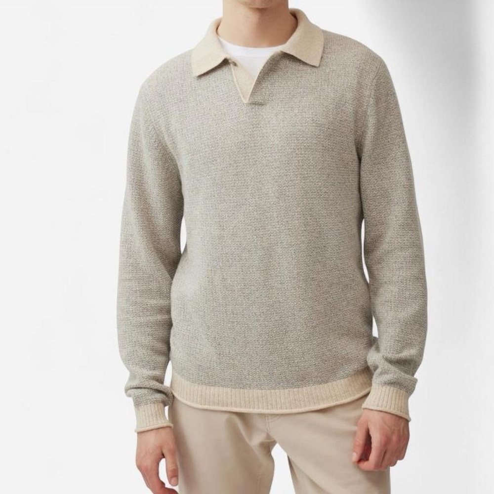 Rodd & Gunn Marlin Cotton & Wool Blend Johnny Collar Sweater Large NWOT